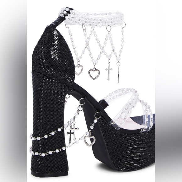 Sugar thrills holy revelation sparkly black heels - Picture 3 of 5